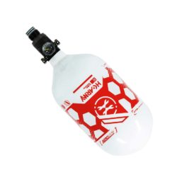 HK Army HEX Aerolite Extra Lite Carbon Fiber Compressed Air Paintball Tank With Standard Regulator - 68/4500 - White/Red