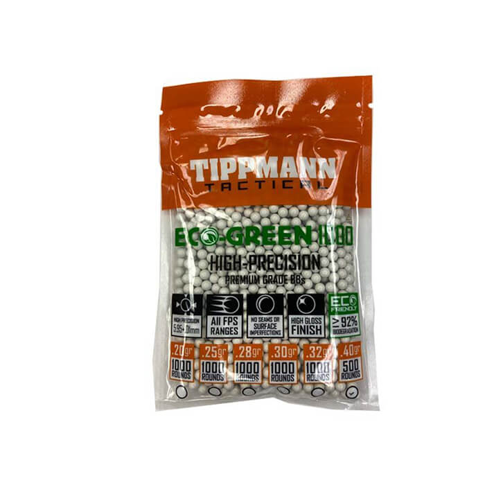 Tippmann Airsoft 6mm White Airsoft BBs Bag Of 500 Rounds Bio .40g