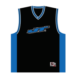 JT Basketball Retro Tank Top Black With Blue Trim