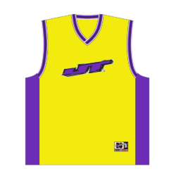 JT Basketball Retro Tank Top Yellow With Purple Trim