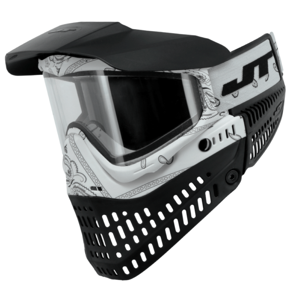 JT Proflex LE Paintball Mask With Thermal Lens Bandana White