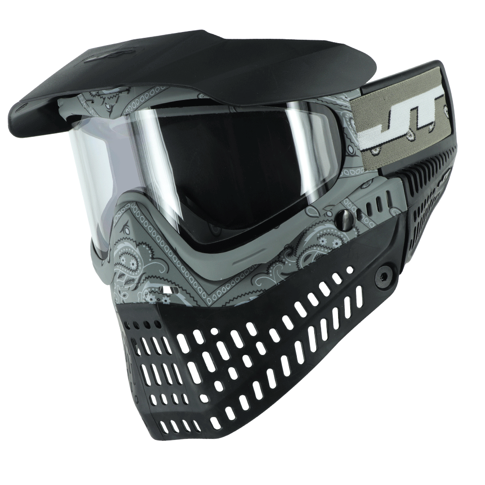 JT Proflex LE Paintball Mask With Thermal Lens Bandana Gray