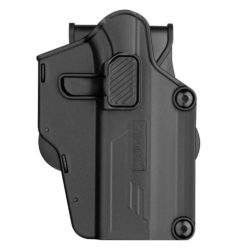 Amomax Rigid Pistol Holster – Paddle Attachment – Right Handed – Per-Fit Universal – Black