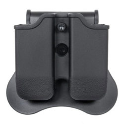 Amomax Rigid Double Pistol Mag Holster – Paddle Attachment – Glock And More – Black