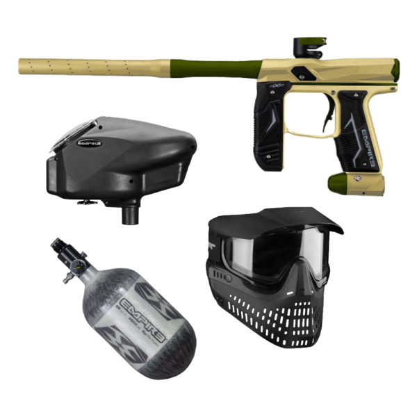 Package Deal – Empire AXE 2.0 Paintball Gun – Tan/Olive